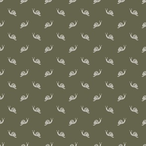 Polka Dot Snail sage green and white