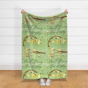 27x36 bee blanket green linen