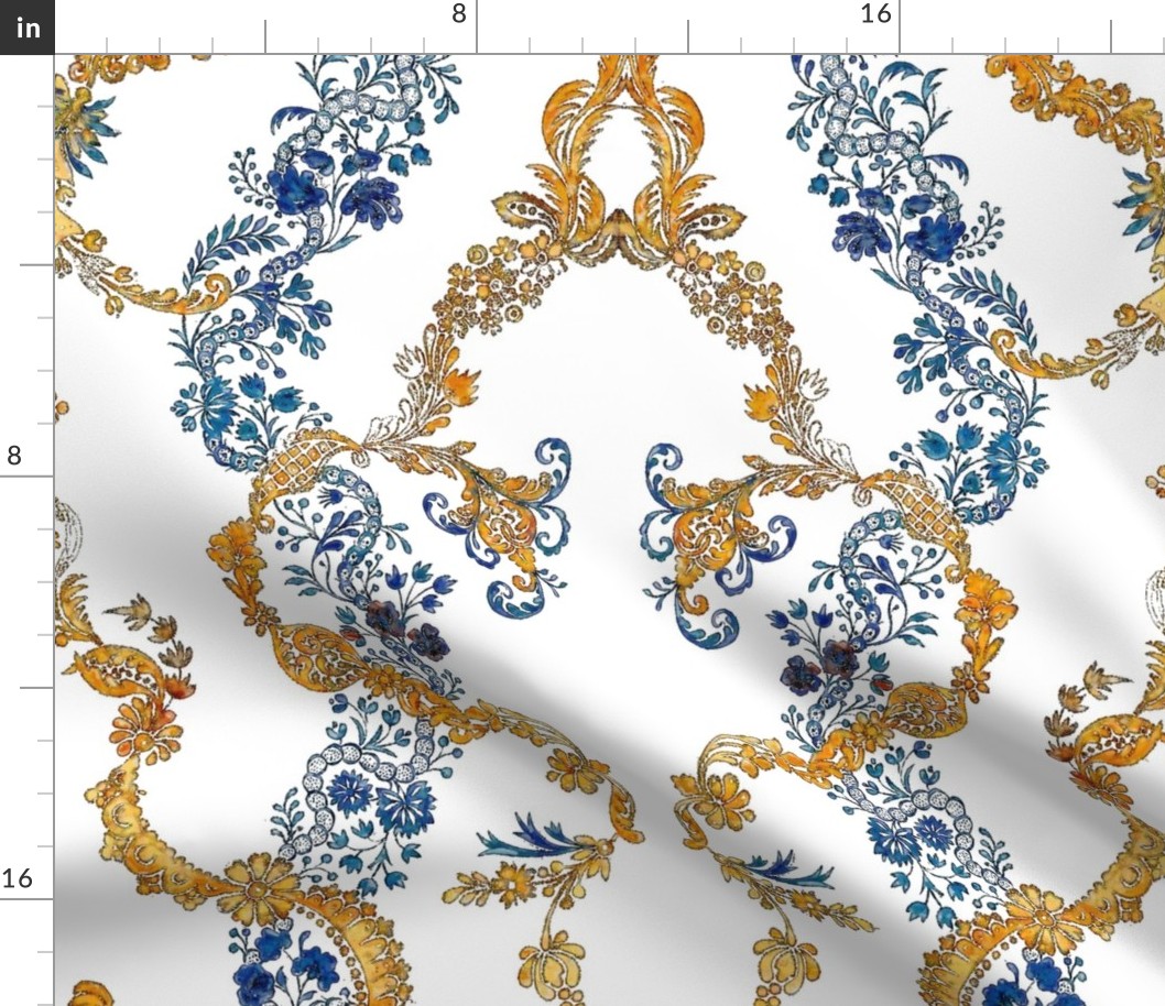 Rococo vines blue and gold, c. 1729