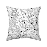 large scale - Multidimensional Space travel - white with black