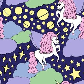 Cosmic unicorns - navy (medium)