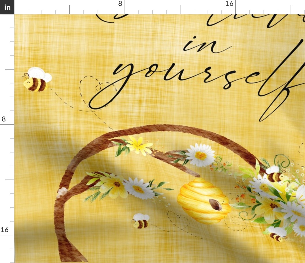 26x36 bee blanket yellow linen