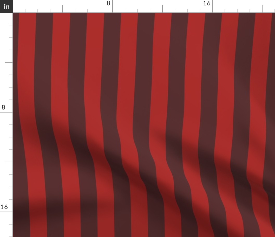 Large Mahogany Awning Stripe Pattern Vertical in Ladybird Red