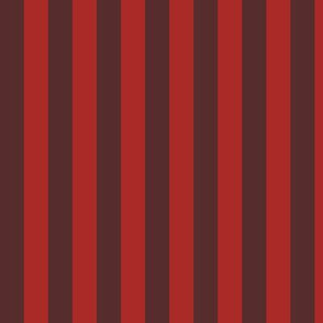 Mahogany Awning Stripe Pattern Vertical in Ladybird Red