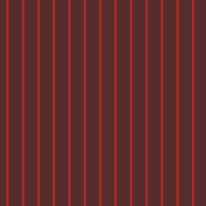 Mahogany Pin Stripe Pattern Vertical in Ladybird Red