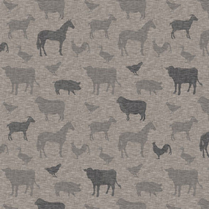 Custom Farm Animals - taupe/grey