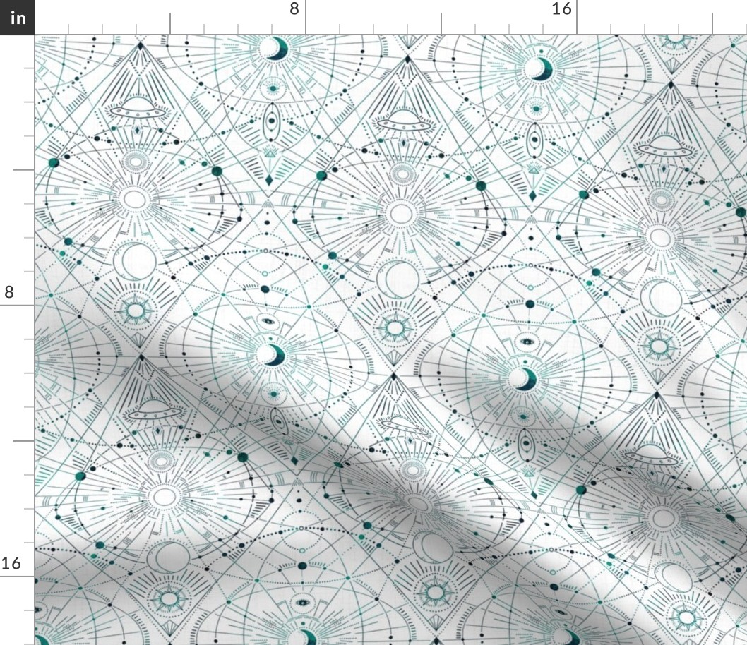 medium - multidimensional Space travel - white with teal
