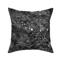 Large- Multidimensional Space travel - black colorwash