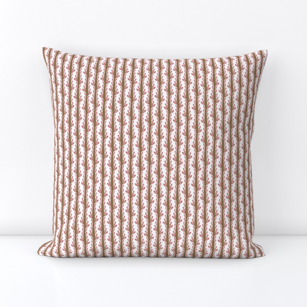 Bamboo Shoots, Stripes in Brown and Pink