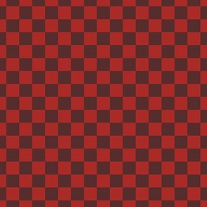 Checker Pattern - Mahogany and Ladybird Red