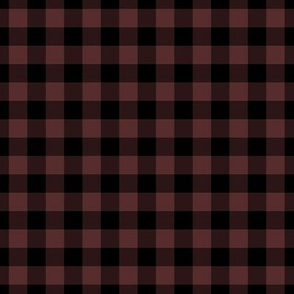 Gingham Pattern - Mahogany and Black