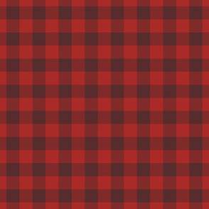 Gingham Pattern - Mahogany and Ladybird Red