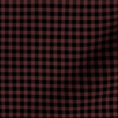 Small Gingham Pattern - Mahogany and Black