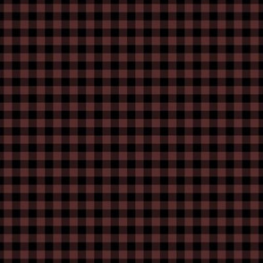 Small Gingham Pattern - Mahogany and Black