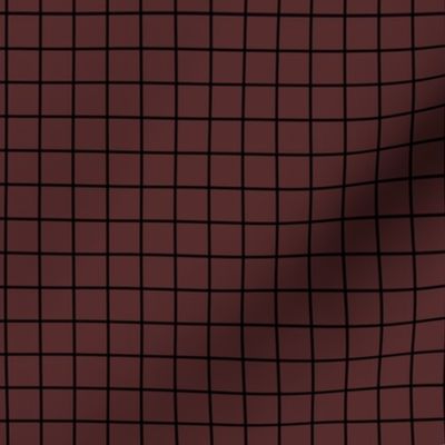 Grid Pattern - Mahogany and Black