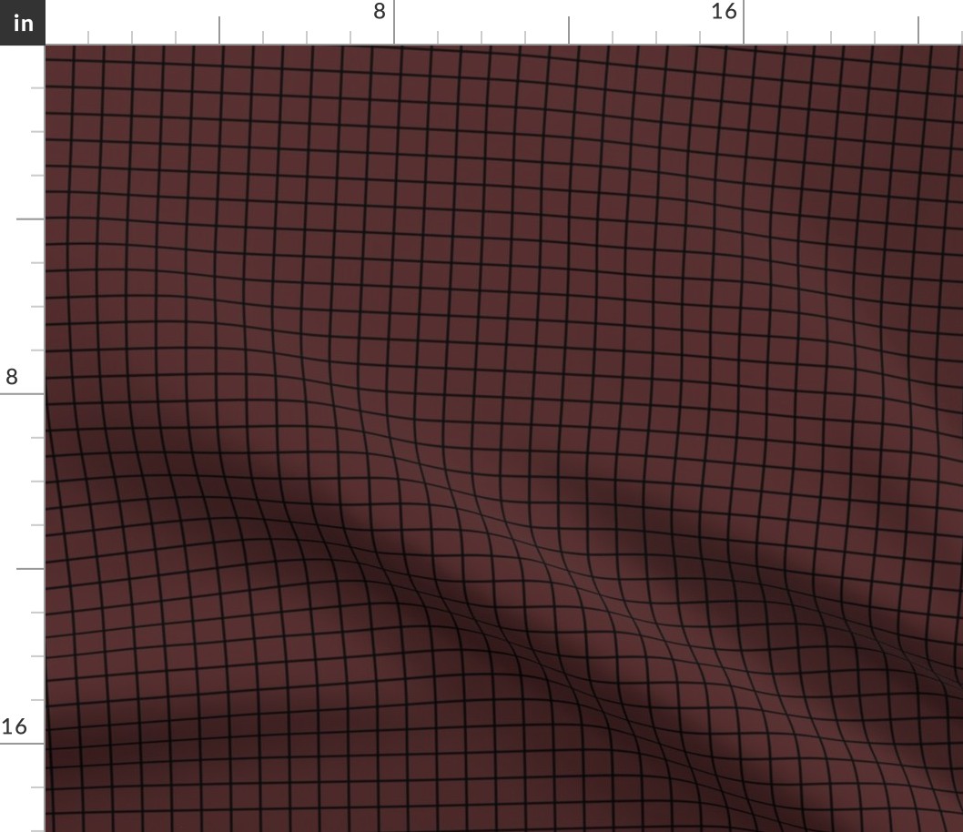 Grid Pattern - Mahogany and Black