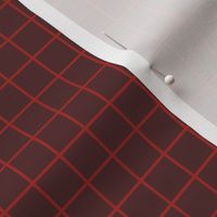 Grid Pattern - Mahogany and Ladybird Red