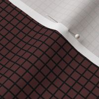 Small Grid Pattern - Mahogany and Black