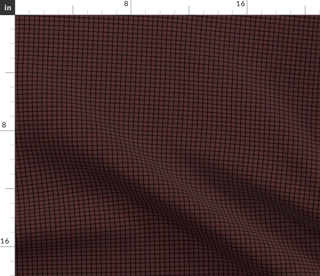 Small Grid Pattern - Mahogany and Black