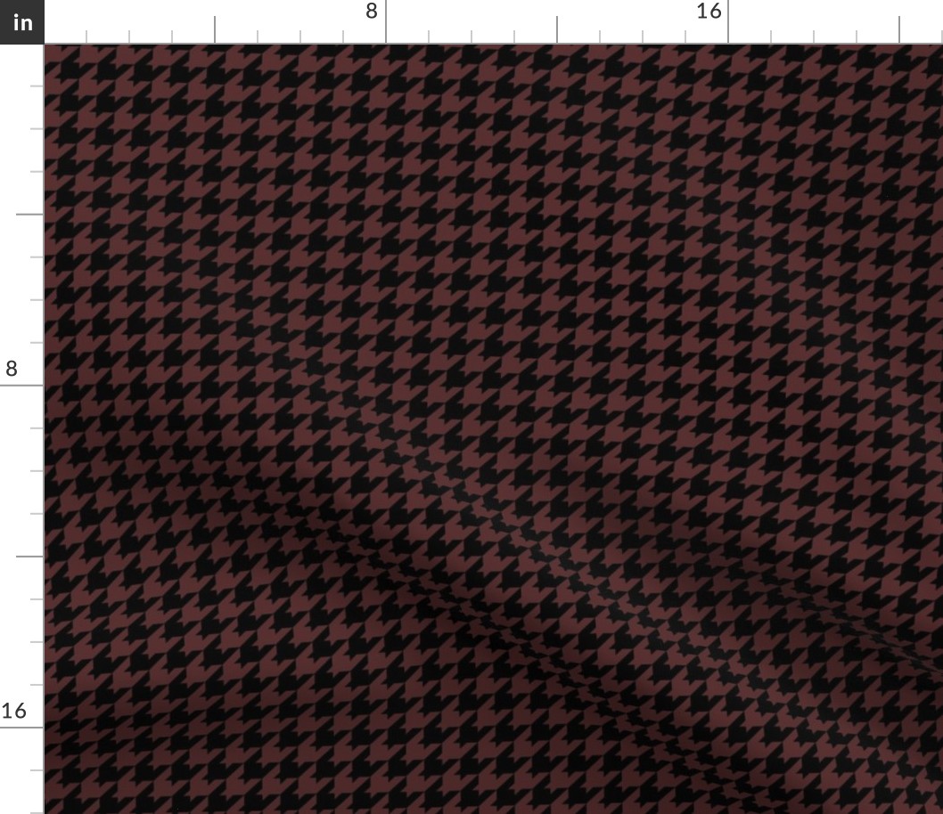 Houndstooth Pattern - Mahogany and Black