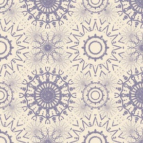 Large Scale - Boho Mandalas 1 - Grayish Purple and Cream