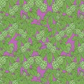 hops on the vine - purple background