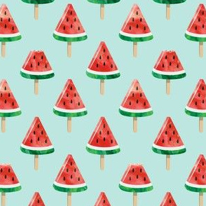 (1.5" scale) watermelon popsicles - red on green C21