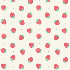 Strawberries - off white - small