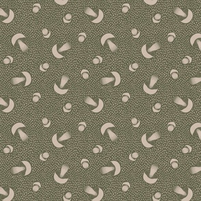 Porcini Mushrooms and Dots sage green_ mint green-beige