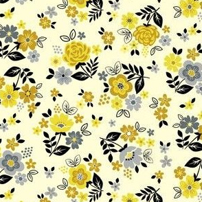 Ditsy folk flowers yellow