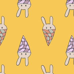 Bunny cone - space - yellow - small
