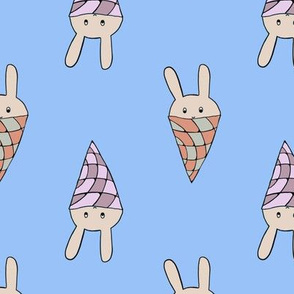 Bunny cone - space - blue - small