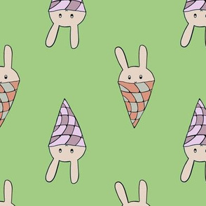 Bunny cone - space - green - small