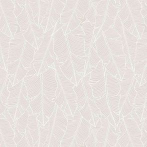 Banana Leaves Line Art - Light Gray