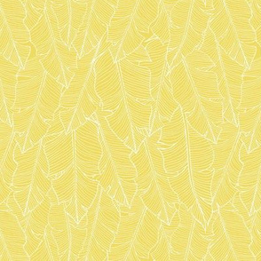 Banana Leaves Line Art Small - Yellow