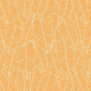 Banana Leaves Line Art Small - Marigold