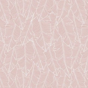 Banana Leaves Line Art Small - Dusty Pink
