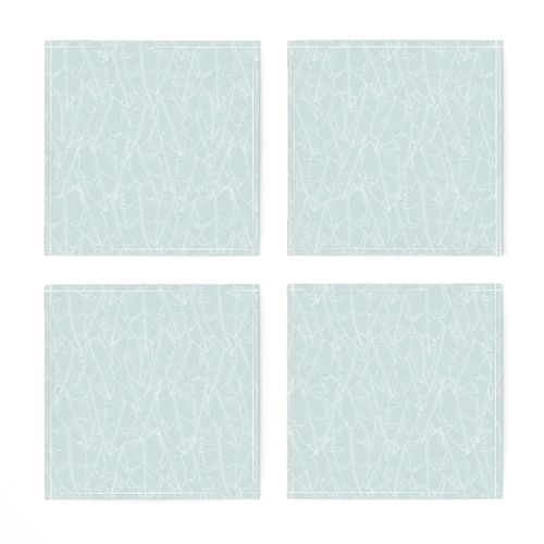 Banana Leaves Line Art Small - Light Blue