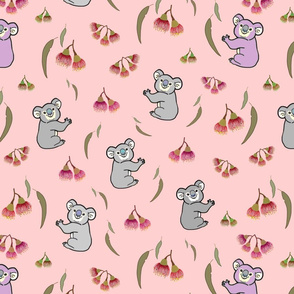 Nancy Koala & Friends - coral pink, x-large