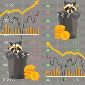 Stock market Trash Panda / day trader raccoon investing