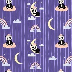 Purple pandas bedtime  stripes