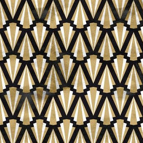 Space Art Deco Structure Black and Gold Medium scale  Non directional