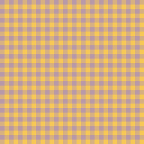 Gingham yellow - purple - small