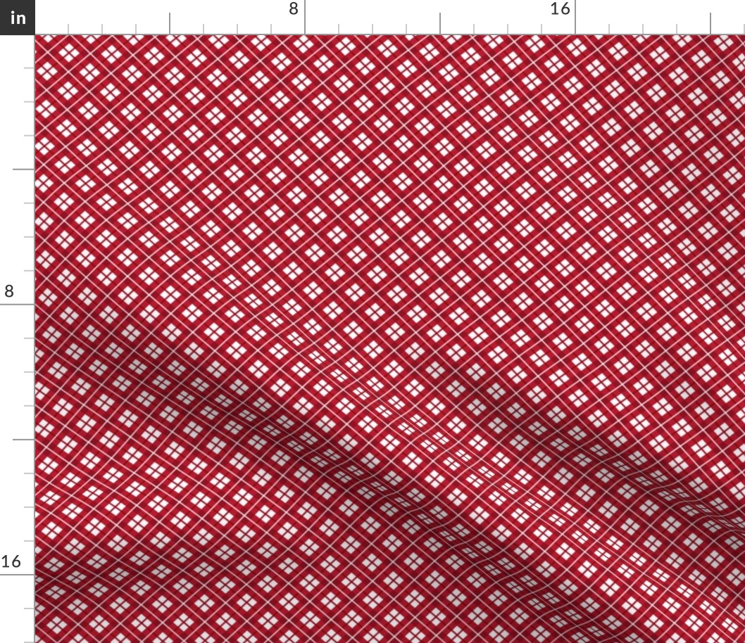 Smaller Scale - Cherry Red Plaid on White