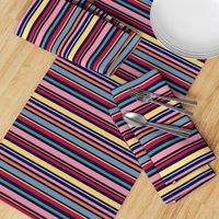 Smaller Scale - Hen Party - Stripe Coordinate on Dark Navy Background