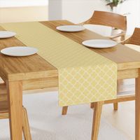 Bigger Scale - Yellow and White Quatrefoil  - Hen Party Coordinate  on Butter Yellow