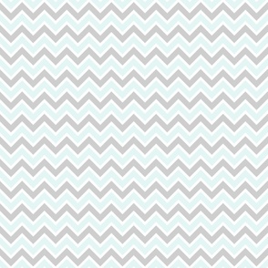 Large Scale Aqua and Grey Chevron Stripes