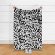 Large Scale Womens Faces Black and White Diverse Multicultural Ethnic Girls Ladies 