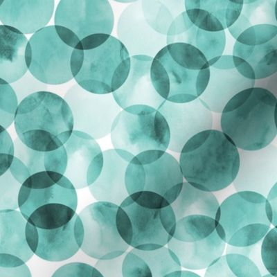 Medium Scale Watercolor Bokeh Dots - Turquoise