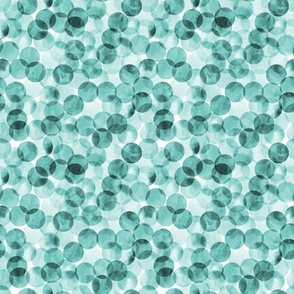 Medium Scale Watercolor Bokeh Dots - Turquoise